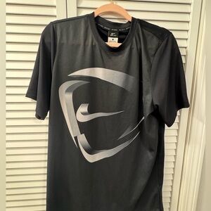 Nike Men's Black Dri-fit with Metallic Silver Design